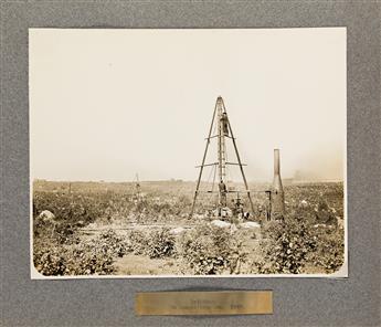 (MINNESOTA MINING) An album of the Hull-Rust-Mahoning Open Pit Iron Mine with approximately 50 photographs detailing the mining process